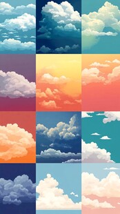 多样天空云彩背景图案集