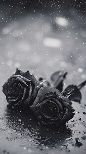 雨中黑玫瑰的孤独浪漫