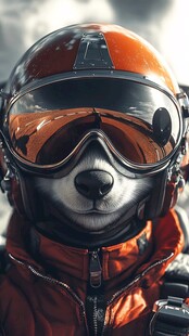 飞行员装扮的帅气狗狗