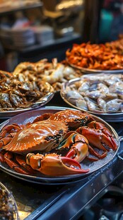 海鲜盛宴 多样海产陈列