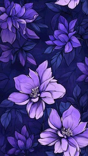 紫色花卉图案背景纹理