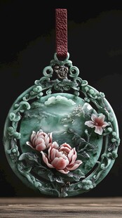 翡翠荷花玉佩