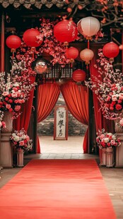 中式婚礼浪漫喜庆布置场景