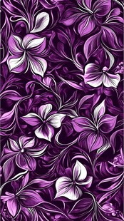 紫色花卉无缝图案背景