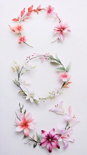 花卉组成的数字8造型艺术