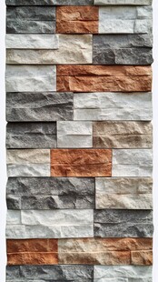 多彩石砌墙面纹理展示
