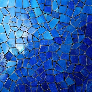蓝色碎瓷片马赛克纹理