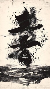 水墨风格抽象飞鸟艺术图