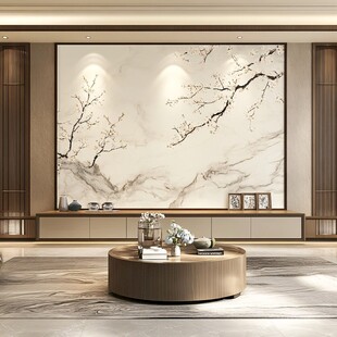 中式客厅水墨风背景墙设计