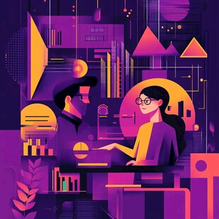 科技职场中的协作交流场景