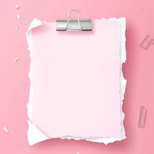 粉色便签纸与金属夹场景