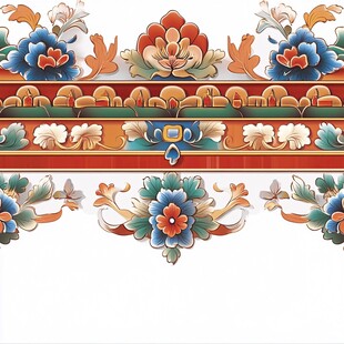 传统中式花卉纹样装饰图案