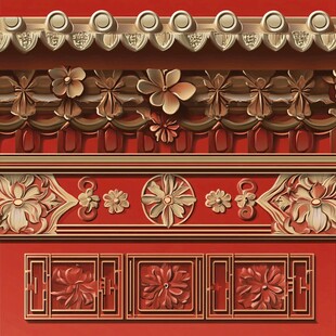 中式传统浮雕装饰图案