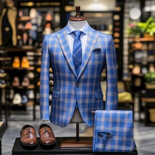 蓝格西装套装搭配展示