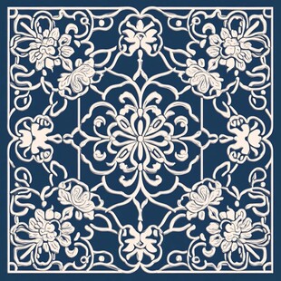 中式传统花卉纹方形图案