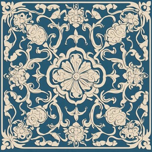 中式传统花卉几何图案纹饰