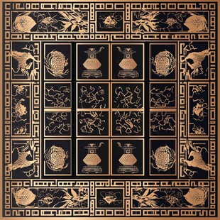 中式黑金古典纹饰图案