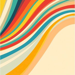 多彩波浪线条艺术背景图