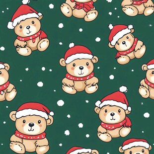 圣诞小熊图案背景设计