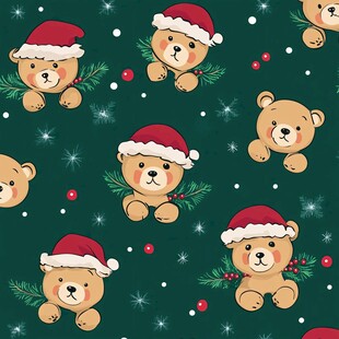 圣诞小熊图案 可爱节日风