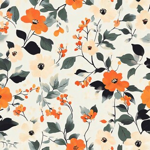 清新花卉图案背景纹理