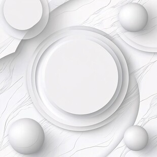 白色立体几何元素背景图