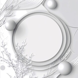 灰白简约风立体元素背景图