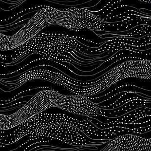 黑白波浪点状无缝图案
