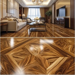 奢华客厅搭配精美木纹地板