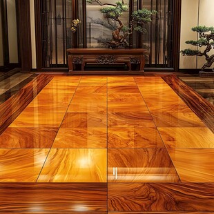 中式奢华木地板室内景致