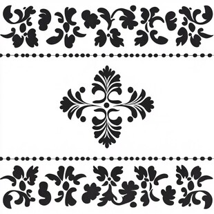 复古黑色花纹装饰图案