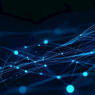 科技感蓝色线条网络背景图