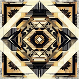 几何对称复古风图案设计