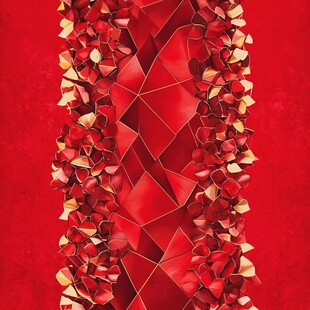 红色折纸玫瑰装饰图案