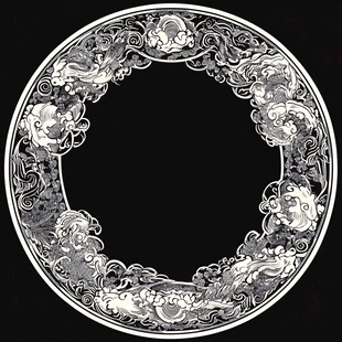 古典圆形花纹装饰图案