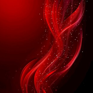 红色动感飘带梦幻背景图
