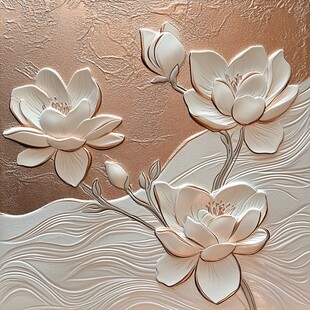 浮雕玉兰花饰 优雅艺术风