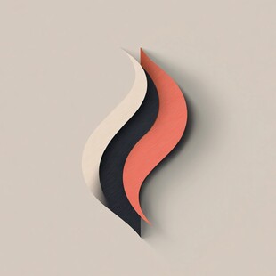 三色波浪形立体折纸图案