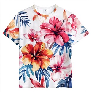 花卉印花短袖T恤