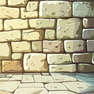 卡通风格石墙地面场景