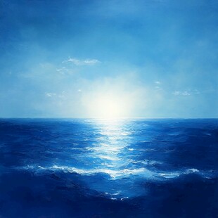 海上日出 梦幻蓝色海洋