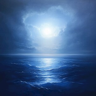 月夜下的静谧海洋