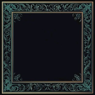 复古花纹黑色边框装饰图