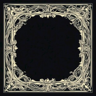 复古金色花纹方形边框