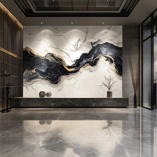 奢华现代风大理石纹客厅背景墙
