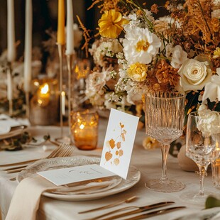 秋日浪漫餐桌花卉布置