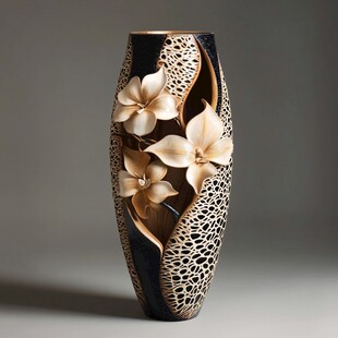 雕花艺术花瓶 尽显精致美感