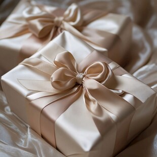 精美缎带装饰的礼品盒