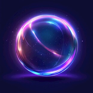 梦幻炫彩发光球体背景图