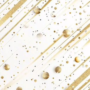 金色条纹圆点抽象背景图